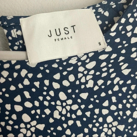 Just Female Anthro Blue Cream Spotted Dress S - Picture 4 of 8